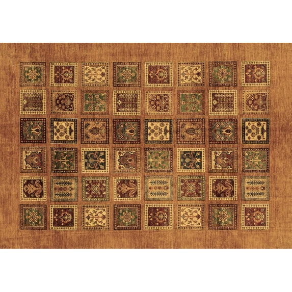 Ahgly Company Indoor Rectangle Abstract Brown Modern Area Rugs, 4' x 6'