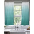 thumbnail image 2 of Teal Green Ombre Sheer Curtains 63 Inch Length 2 Panels Set Window Treatments, Contemporary Gradient Abstract Art Rod Pocket Semi Curtains for Living Room/Bedroom/Kitchen Décor, 104"W x 63"L, 2 of 7