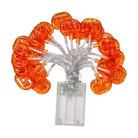 

Halloween String Light Battery Powered High Brightness Horror Safe Long Life Scene Layout 10/20 LEDs Halloween Hanging Smiling Pumpkin Lamp for Party