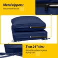 thumbnail image 5 of Outdoor Deep Seat Cushions with Double Welted Pillow, Waterproof, Fade-Resistant Patio Furniture Replacement Cushions, 24" x 24" x 5" + 24" x 19", Navy Blue, 5 of 16