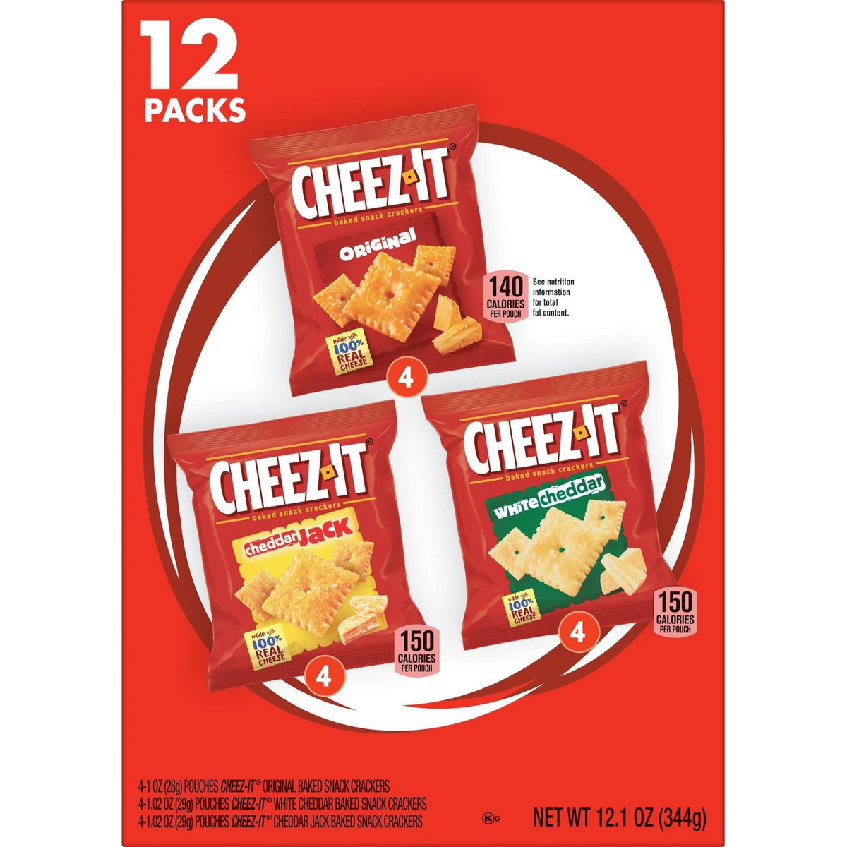 Cheez-It Baked Snack Crackers Variety Pack - 12.1oz/12ct