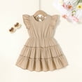 thumbnail image 2 of Tiny Cutey Toddler Baby Girl Dress Summer Ruffle Sleeve Solid Beach Boho Dresses Sundress Clothes for 3-4T, 2 of 7