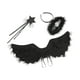 thumbnail image 4 of Accesorios de decoración de alas de ángel, disfraz de ángel para fiesta de cumpleaños, noche de Halloween Negro 3 piezas, 4 of 9