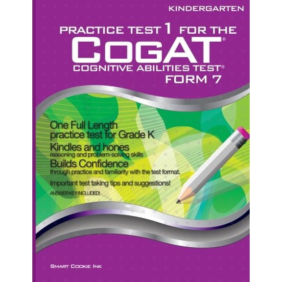 Pre-Owned Practice Test 1 for the CogAT - Form 7 - KINDERGARTEN (Level 5/6): CogAT - Grade K (Practice Test for the CogAT - Form 7 - Grade K)