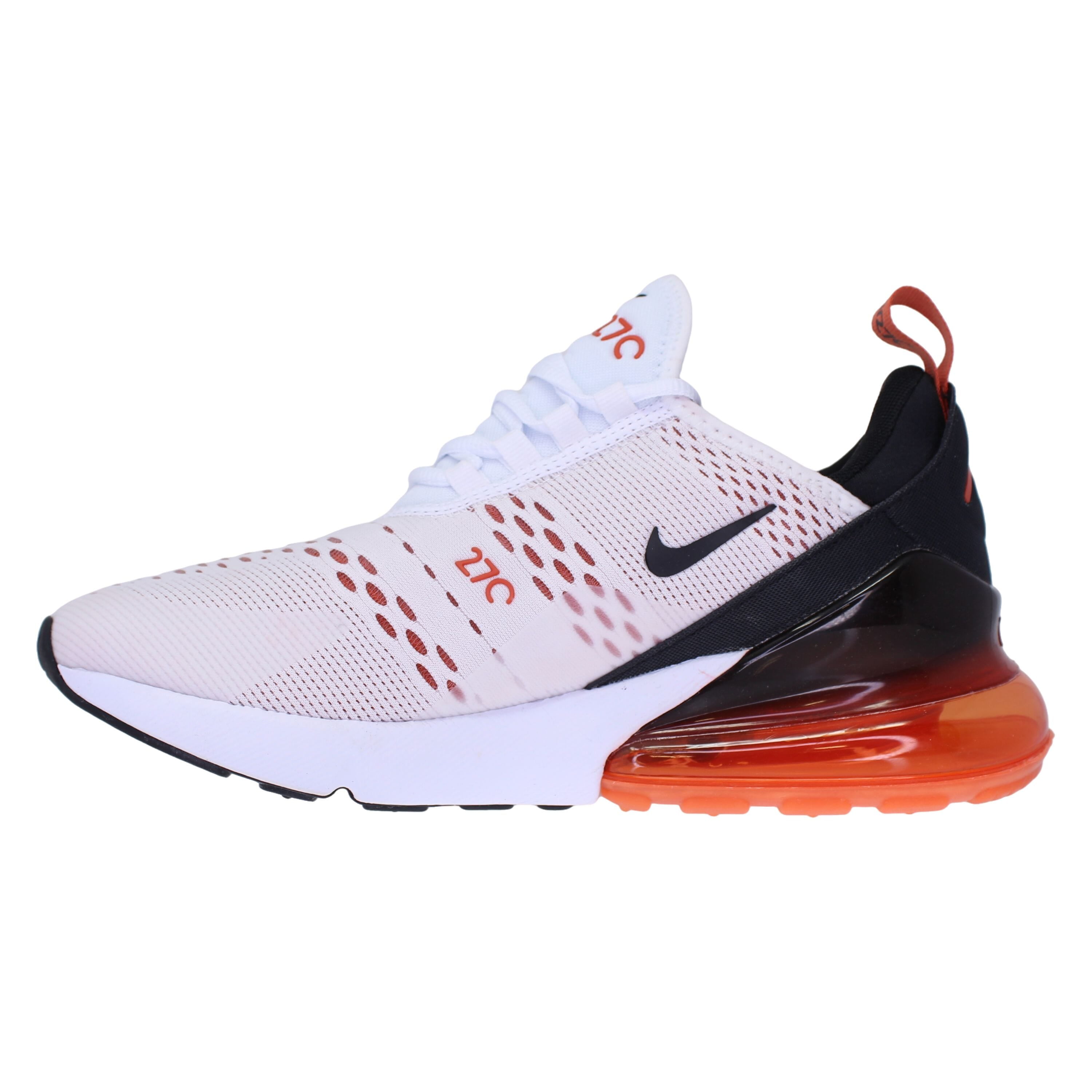 Nike Air Max 270 - Womens Shoes White/Black/Total Orange Size 5