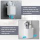 thumbnail image 4 of Pack Wall Mounted Toothbrush Storage Rack, Toothbrush and Toothpaste Holder with Suction Cup for Bathroom, White, 4 of 4