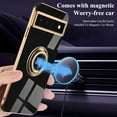 thumbnail image 2 of Compatible for Google Pixel 6A Case Ring Holder Magnet Silicone, Google Pixel 6A Phone Case Thin Protective Case Aesthetic Black 360° Rotatable Metal Stand (Black), 2 of 14
