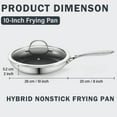 thumbnail image 4 of Cooks Standard Hybrid Mutli-Ply Clad 10 Inch Nonstick Frying Pan, Stainless Steel Skillet with Tempered Glass Lids, Cool Handle, Oven Safe, Compatible with All Stovetops, 4 of 7