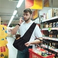 thumbnail image 3 of Greeniant Bolsa de transporte para mascotas Oxford perro cachorro Animal Crossbody bolsas transpirable frontal pecho portador solo hombro mochilas lavables Suministros para perros Negro METRO Greeniant PT001567-01, 3 of 6