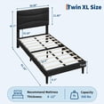 thumbnail image 2 of QinaQin Base de cama tapizada con cabecera, soporte resistente de tablillas de madera, fácil de armar, silenciosa y sin necesidad de box spring, 2 of 9