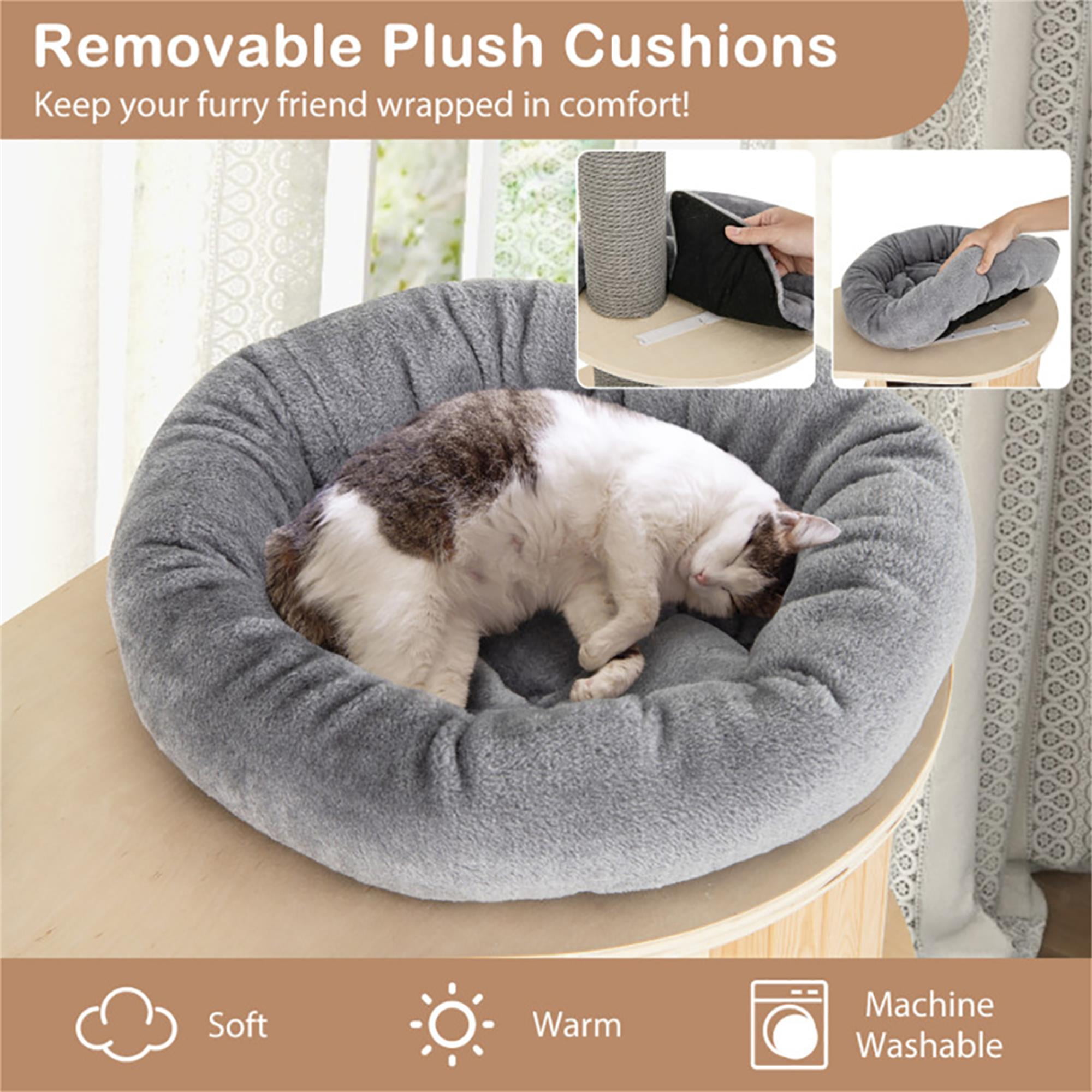 resenkos Floor to Ceiling Cat Tree Ajustable Height 100"-110", 6 Tiers Tower with Cat Condo Hammock and Sisal Covered Post for Indoor Cats, Gray