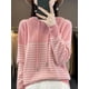 thumbnail image 5 of Women's Hoodies 100% Merino Wool Sweater Striped Long Sleeve Casual Loose Pullover Cashmere Knitwears Korean Fashion New Knit, 5 of 5