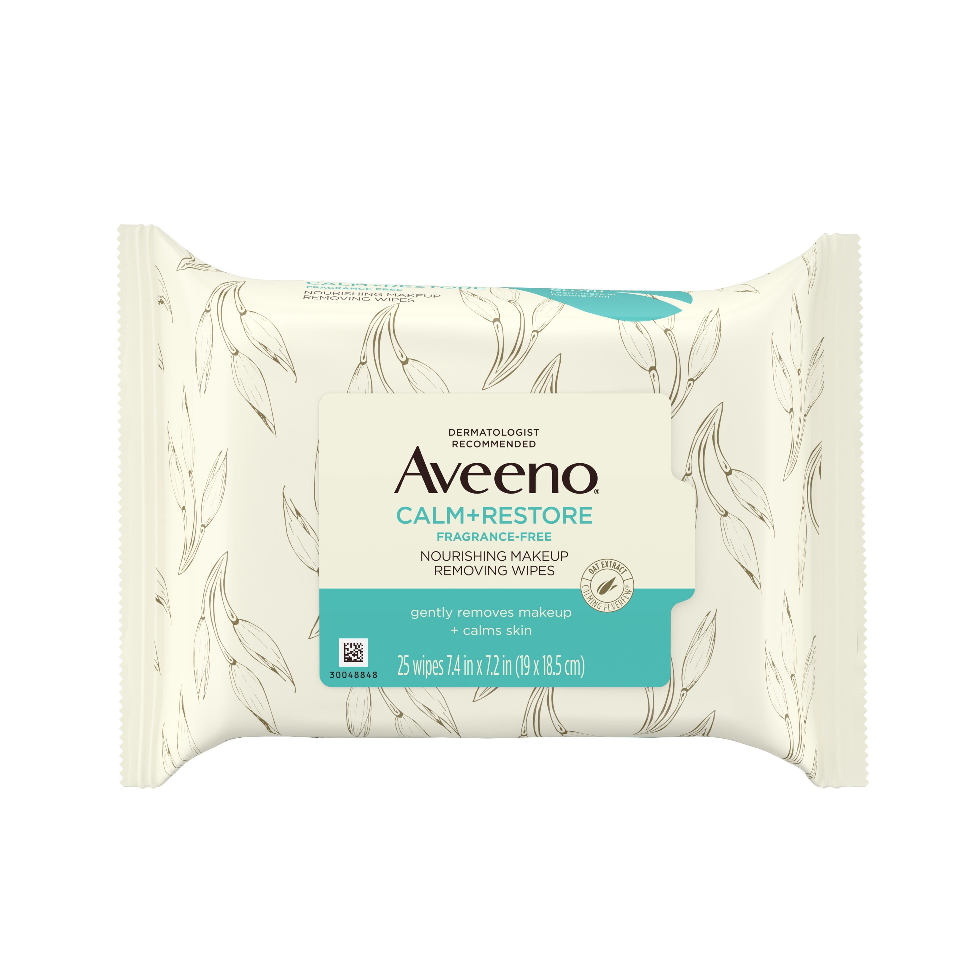 Aveeno Calm + Restore Nourishing Makeup Remover Face Wipes, 25 ct