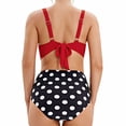 thumbnail image 4 of Traje de baño de 2 piezas para mujer, trajes de baño para mujer, conjunto de dos piezas de talla grande con estampado de moda para mujer, sin espalda, con cordones y cintura alta., 4 of 7
