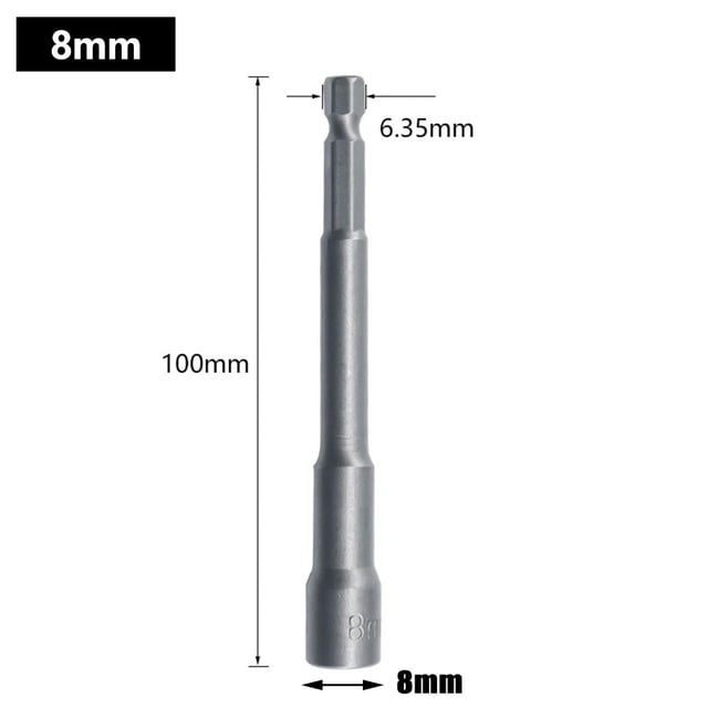 Clé de Forage Hexagonale 100mm Long 8mm avec Embout de Forage