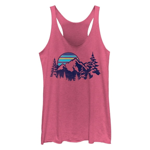 Women's Lost Gods Blue Mountain Range Scene Racerback Tank Top