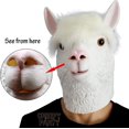thumbnail image 2 of ZHAOCHENG Fiesta de disfraces de Halloween Máscara de cabeza de animal de látex Alpaca Llama Disfraz, 2 of 5