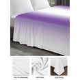 thumbnail image 6 of Purple White Ombre Full Size Flat Sheet, Wrinkleproof & Fadeproof Cooling Flat Bed Sheet Only, Modern Abstract Art Farmhouse Gradient Breathable Soft Bedding Top Sheets 81 x 96 Inches, 6 of 8