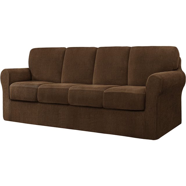 CHUN YI Stretch Checks Spandex Sofa Cover Separate Backrests Cushions Cover Slipcover