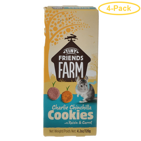 Raisin Cookies - Tiny Friends Farm Charlie Chinchilla Cookies with Raisin & Carrot 4.2 oz - Pack of 4
