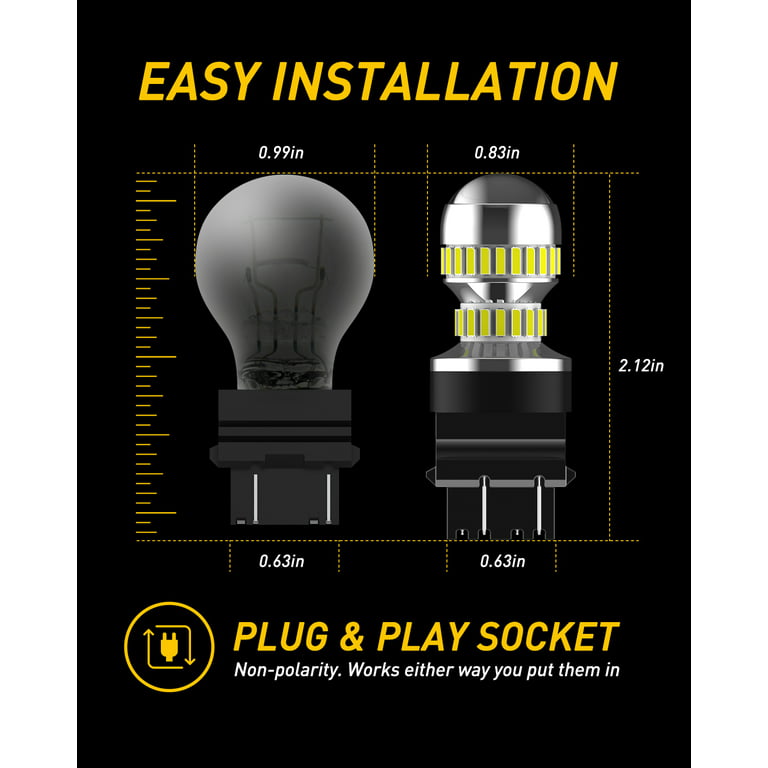 AUXITO 3157 LED Bulb Backup Light Bulb 3156 3056 3057 4157 3047 4057 3457 LED Light Bulbs for Reverse Signal Blinker Tail Parking Brake Lights, 6000K