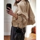 thumbnail image 5 of Chaqueta de Gamuza Sintética para Mujer, Abrigo Informal Holgado de Larga con Solapa y Estilo Urbano A . Caqui S, 5 of 7
