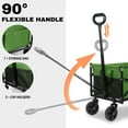 thumbnail image 3 of Collapsible Wagon 352LBS Capacity, Foldable Large Carts, Heavy Duty Outdoor Folding Cart with All-Terrain Wheels, Utility Garden Beach Wagon with Storage Bag Green, 3 of 6