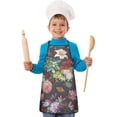 thumbnail image 2 of Pioneer Flower Floral Print Pattern Kids Aprons for Girls and Boys,Adjustable Neck Strap Toddler Aprons for Kids Cooking Baking, 2 of 7