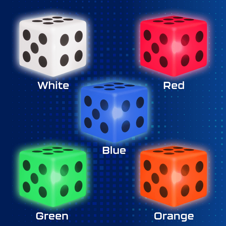 LED Jumbo Dice, Light-Up Game, for All Ages, by MinnARK