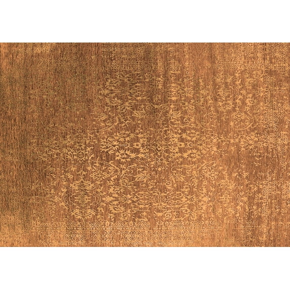 Ahgly Company Indoor Rectangle Oriental Orange Industrial Area Rugs, 2' x 5'