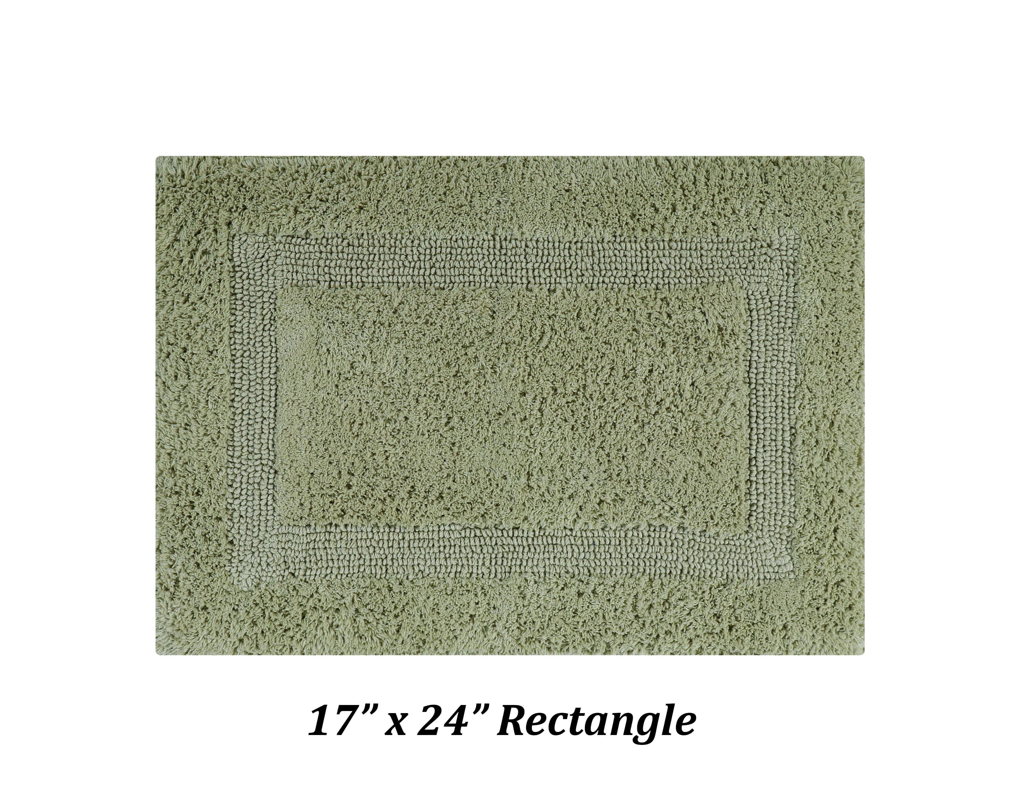 Better Trends Premium 3 Piece Bathroom Rug Set 100% Cotton, Extra Soft Tufted Bath Mat, Water Absorbent & Reversible Mat, Sage Lux Collection
