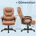 thumbnail image 3 of Furmax High-back Executive Office Chair With Lumbar Support Height Adjustable Swivel Seat PU Leather, Light Brown, 3 of 7