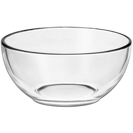Amber Ice Glass Bowl - Libbey Moderno Cereal or Salad Glass Bowl, Set of 12