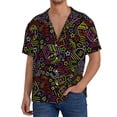 thumbnail image 7 of Lsque Casino Icons print Men's Cuban Collar Short Sleeve Shirt Summer Beachwear Casual Button Down Fashionable Vacation Leisure Shirt-3X-Large, 7 of 7