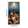 thumbnail image 3 of Nativity Christmas Door Cover Decorations - Jesus Holy Night Banner Religious Xmas Scene Sheep Front Door Cover Banner Backdrop for Holiday Farmhouse Decor,78.74x35.43in, 3 of 6