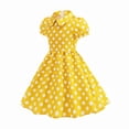 thumbnail image 2 of XXWXYD PolkaDot Girls Dress Short Sleeve 𝖯eter Pan Collar Vintag𝖾 Style Summer Play Casual Par𝗍y Outfit Ages 4-10 Toddler Kid Children Church School Birthday Celebration Gown, 2 of 9