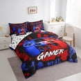 thumbnail image 3 of Homewish Blue Red Gamepads 7-Piece King Bedding Set - Graffiti Video Game, 3 of 8