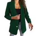 thumbnail image 1 of Shakumy Warm Light Weight Jacket for Women Women Blazer Solid Color Long Sleeve Turn Down Formal Wool Coat for Women Coat Army Green 4X-Large, 1 of 5