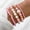 Style 2 Pink, variant on 5Pcs Simulated Pearl Stackable Bracelets for Women Multilayer Metal Beaded Bracelets Set Elastic Strand Bangles Trendy Wedding Bridesmaid Jewelry