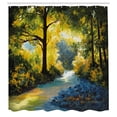 thumbnail image 3 of Ambesonne Green Shower Curtain, Nature Forest Meadows, 69"Wx75"L, Avocado Green Fern Green, 3 of 5