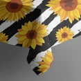 thumbnail image 5 of Black White Stripe Sunflower Pattern Square Tablecloth,Waterproof Square Table Cover,Wipeable Spillproof Washable Table Cover for Home Kitchen Party Decor 42"X42"(107x107cm), 5 of 6
