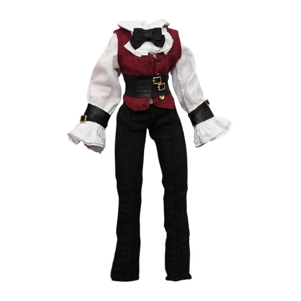 1/12 Camisa y pantalones de vestir con chaleco mini corsé cinturón para figuras de muñecos masculinos de 6 pulgadas