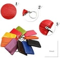 thumbnail image 4 of monedero de cuero verde Brillar súper mini para mujeres hombres niños llavero interno, 4 of 5