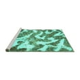 thumbnail image 2 of Ahgly Company Machine Washable Indoor Square Abstract Turquoise Blue Modern Area Rugs, 7' Square, 2 of 4