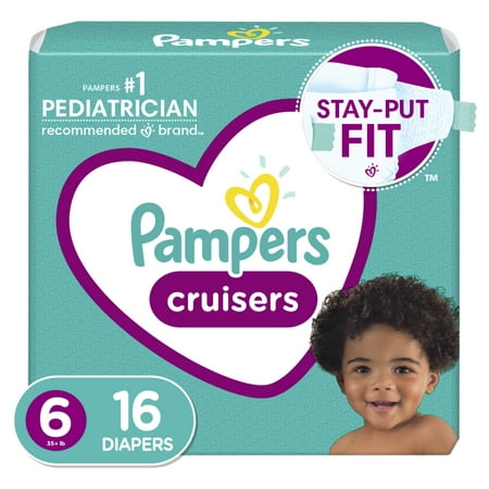 Pampers Cruisers Active Fit Taped Diapers, Size 6, 16 Ct