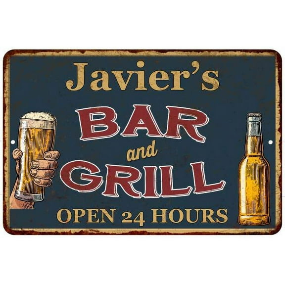 Javier's Green Bar and Grill Sign 8 x 12 High Gloss Metal 208120044445