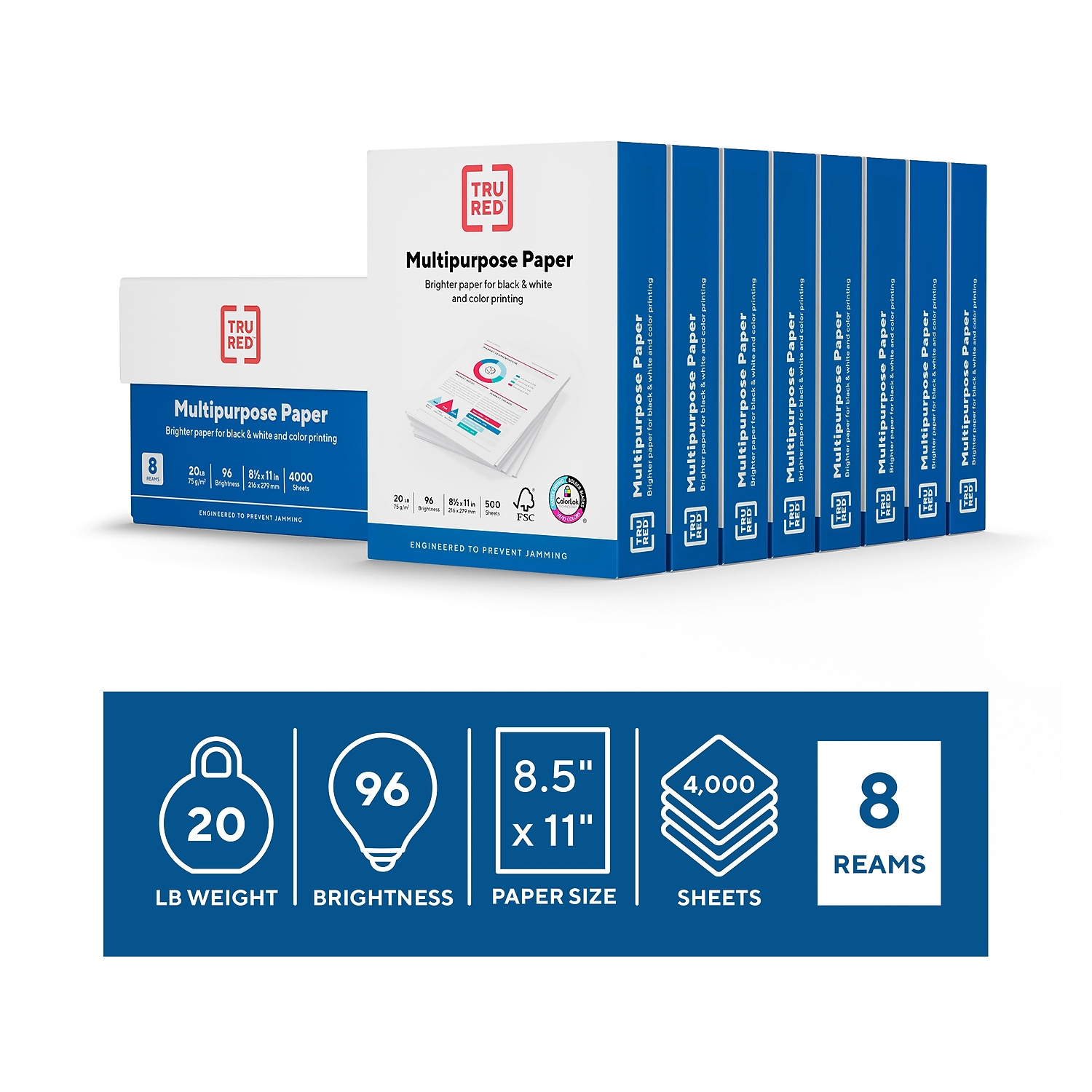 MyOfficeInnovations 8.5x11 Color Printer Paper 20 lbs. 96 Brightness 24401981