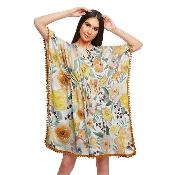Moomaya Short Caftan Cover Up Dress Printed Women Kaftan Beachwear Cover Up
