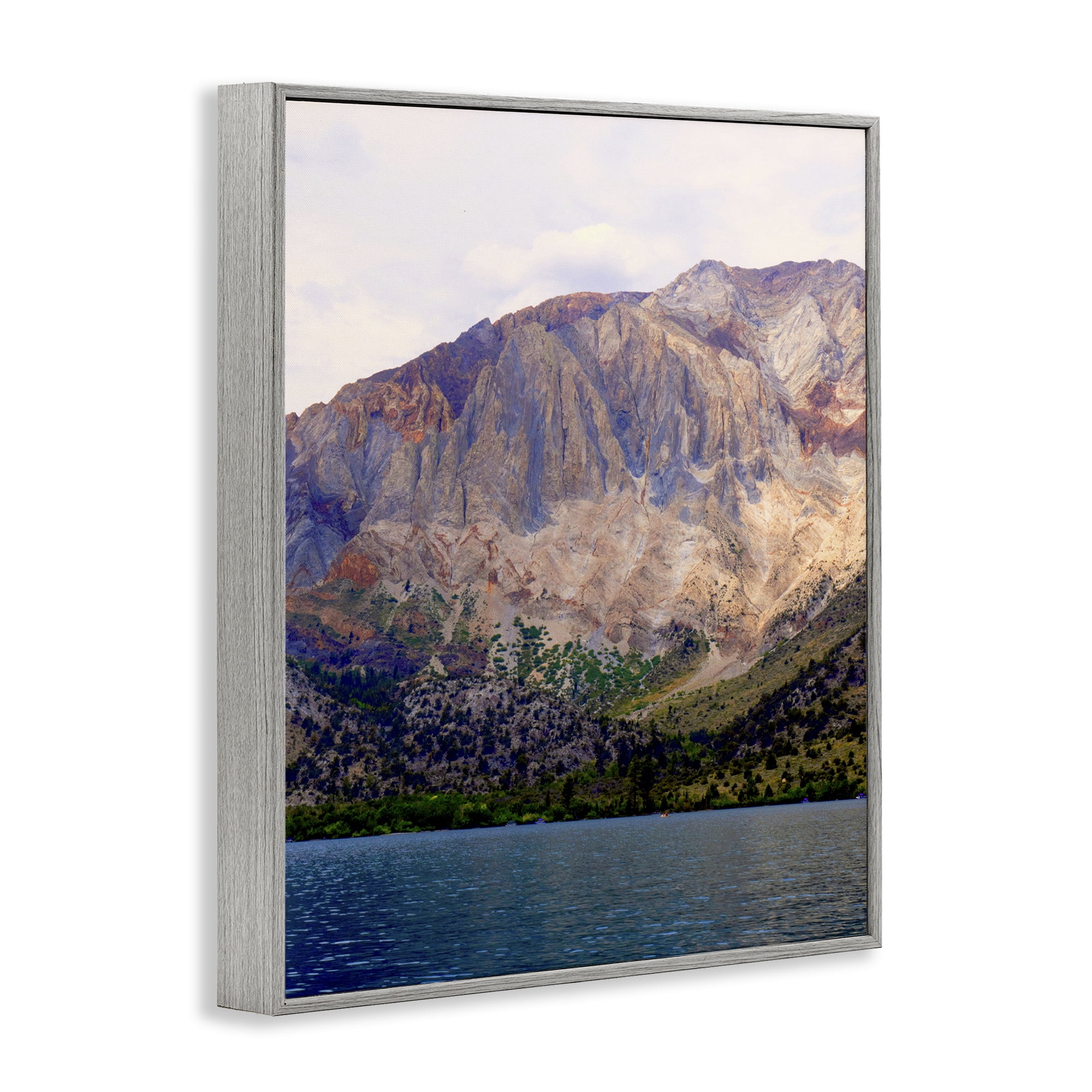 Stupell Industries Serene Lake Beneath Mountains Gray Framed Giclee Art, design by Gemma Bardot