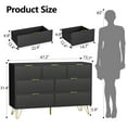 thumbnail image 3 of FURNIWAY Dresser for Bedroom, Black Bedroom Dresser with 7 Drawers, Modern Wide Dresser with Gold Pulls, 3 of 9